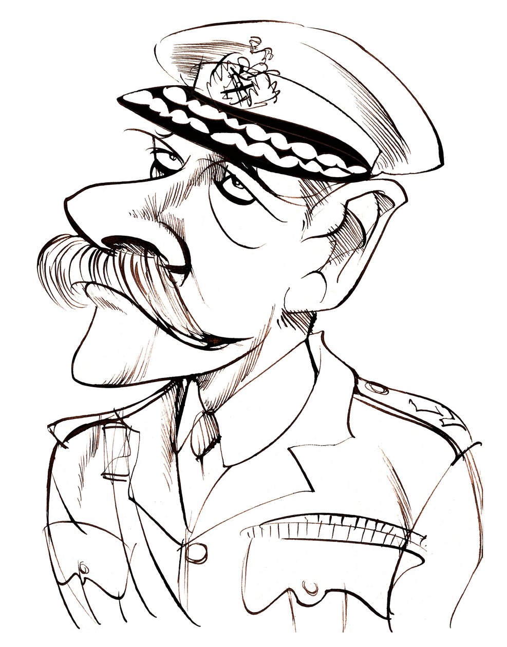 Field Marshall britannique, Premier Comte Haig de Bernersyde (1861-1928); caricature en uniforme - Neale Osborne