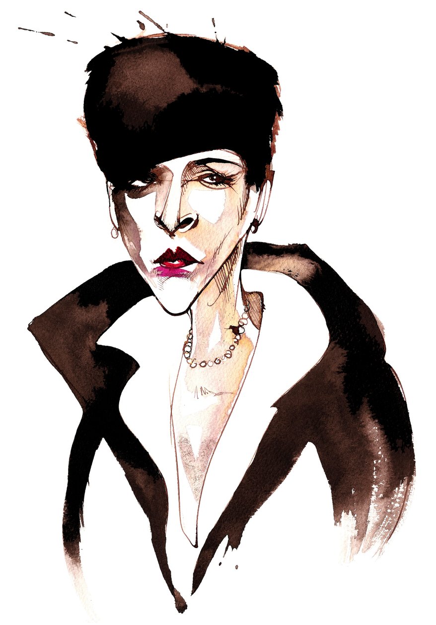 Djuna Barnes, écrivaine et artiste moderniste américaine influente; caricature - Neale Osborne