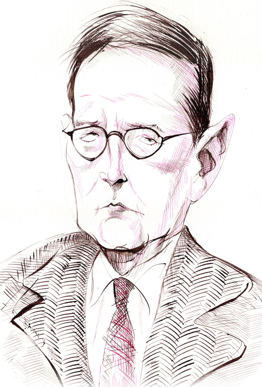 Caricature de Dmitri Chostakovitch, compositeur russe - Neale Osborne