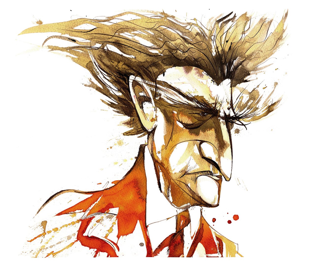 Edgard Varèse - caricature en couleur - Neale Osborne