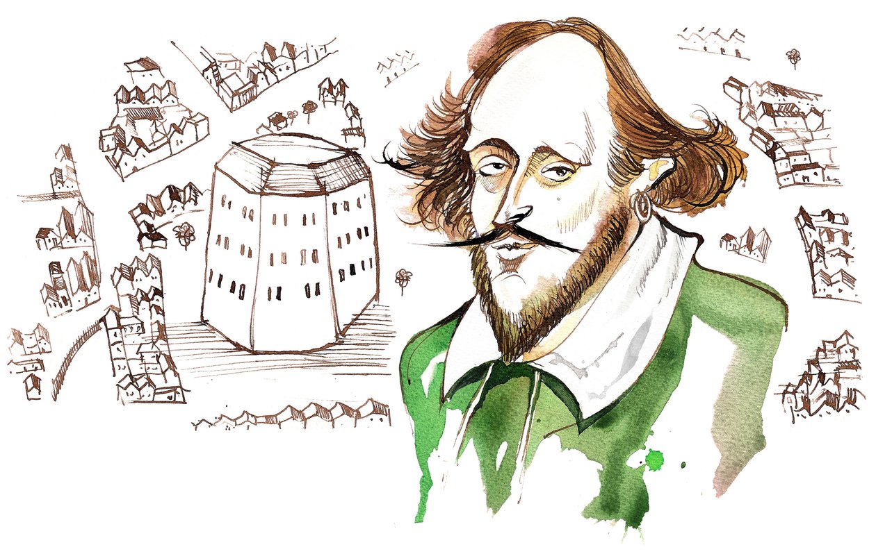 William Shakespeare, dramaturge et poète anglais (1564-1616); caricature - Neale Osborne