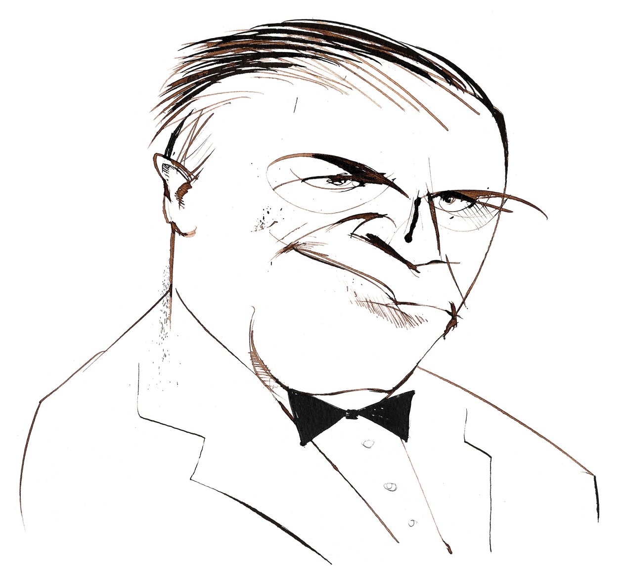 Ferde Grofé (1892 - 1972) compositeur, arrangeur et pianiste américain, caricature - Neale Osborne