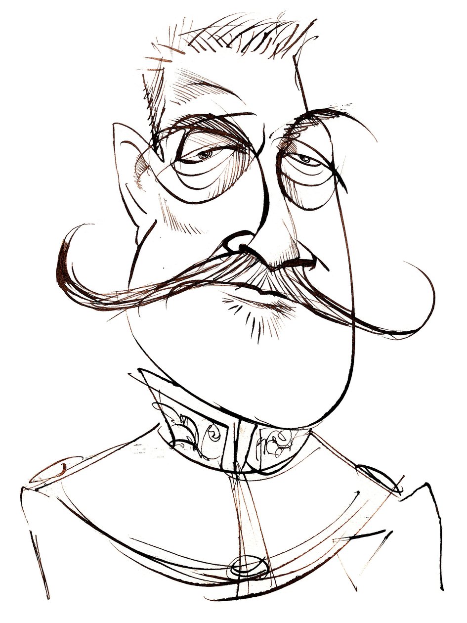 Ferdinand Foch - Maréchal français (1851-1929); caricature - Neale Osborne