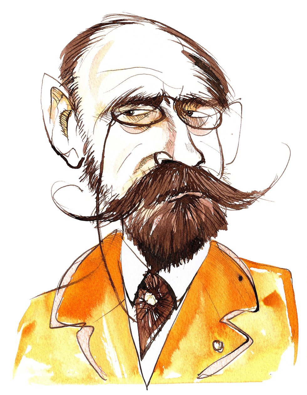 Émile Zola, romancier français (1840-1902); caricature - Neale Osborne