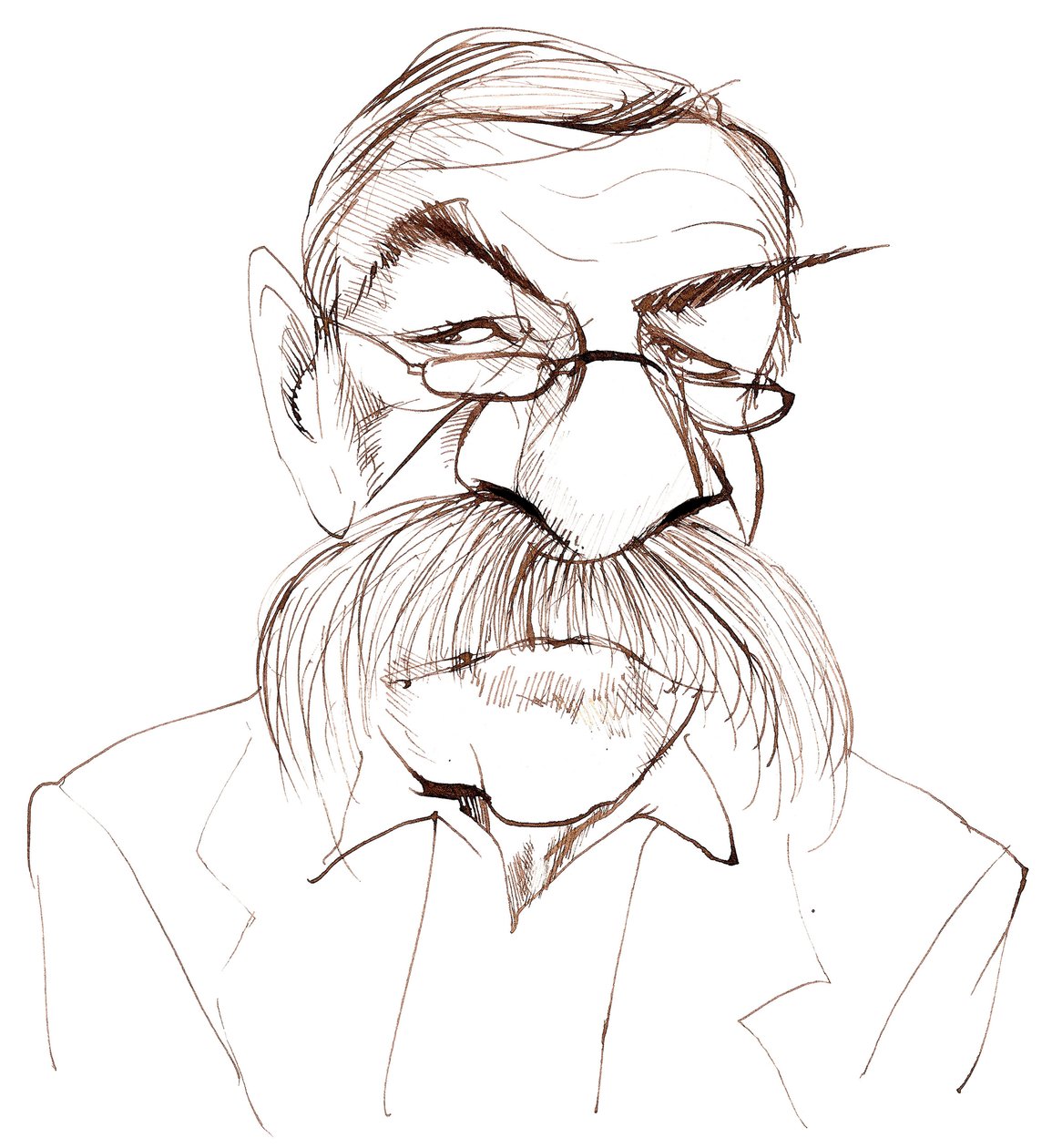 Günter Grass, romancier, poète, dramaturge et artiste allemand; caricature - Neale Osborne