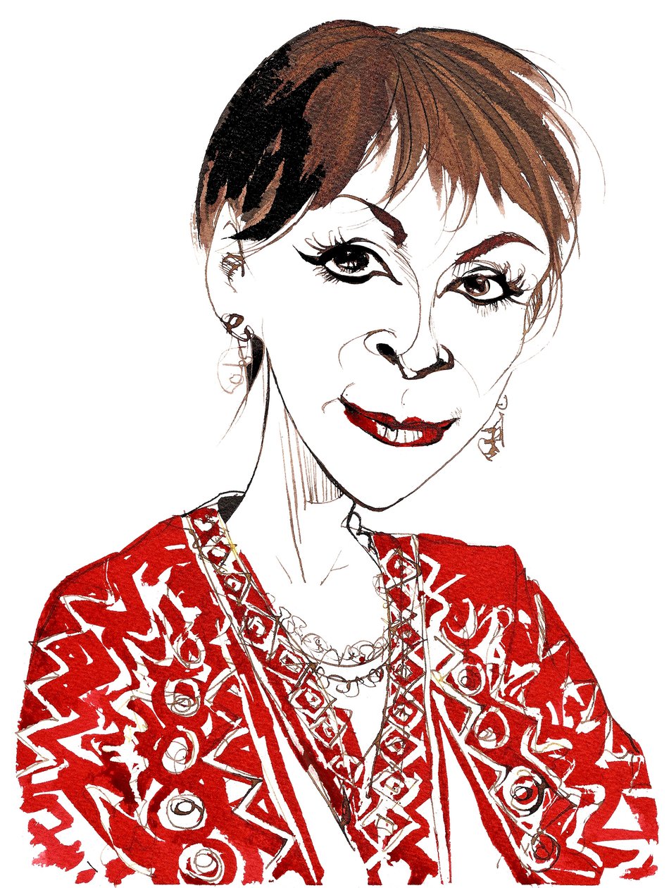 Isabel Allende, écrivaine chilienne-américaine de réalisme magique, surtout connue pour ses romans La Maison aux esprits (1982) et La Cité des bêtes (2002); caricature - Neale Osborne