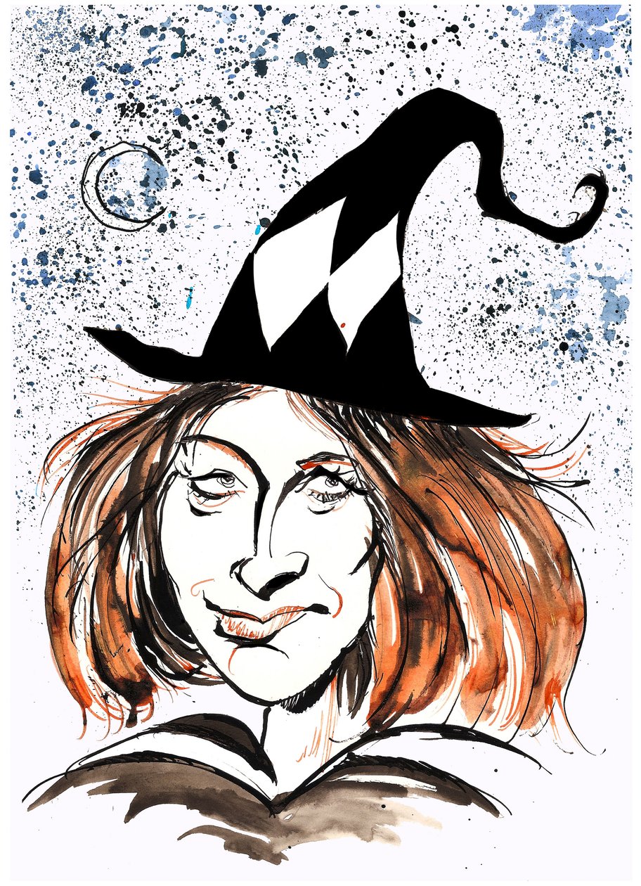 Caricature de J.K. Rowling en sorcière - Neale Osborne