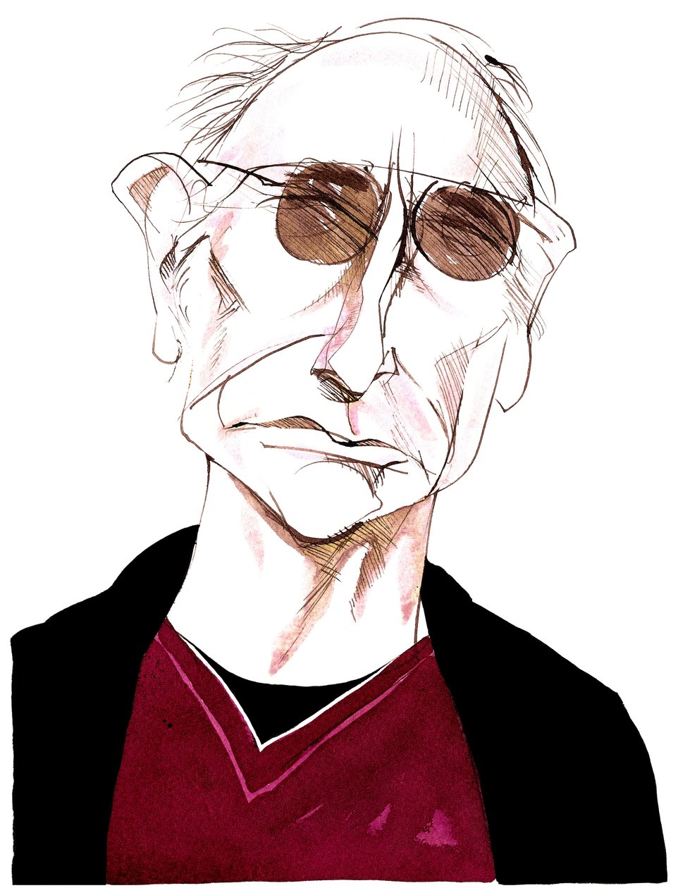 Larry David - caricature du scénariste, acteur et producteur américain, né en 1947 - Neale Osborne