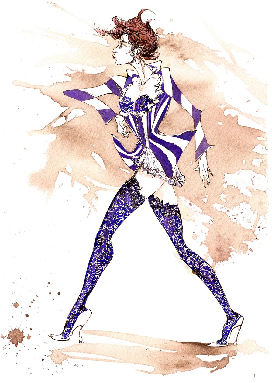 Modèle en costume rayé - Neale Osborne