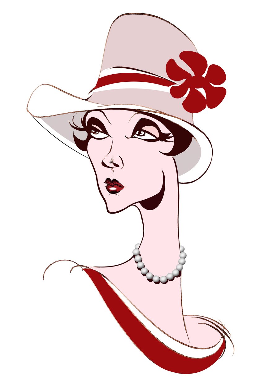 Modèle avec des perles et un chapeau haut - Neale Osborne