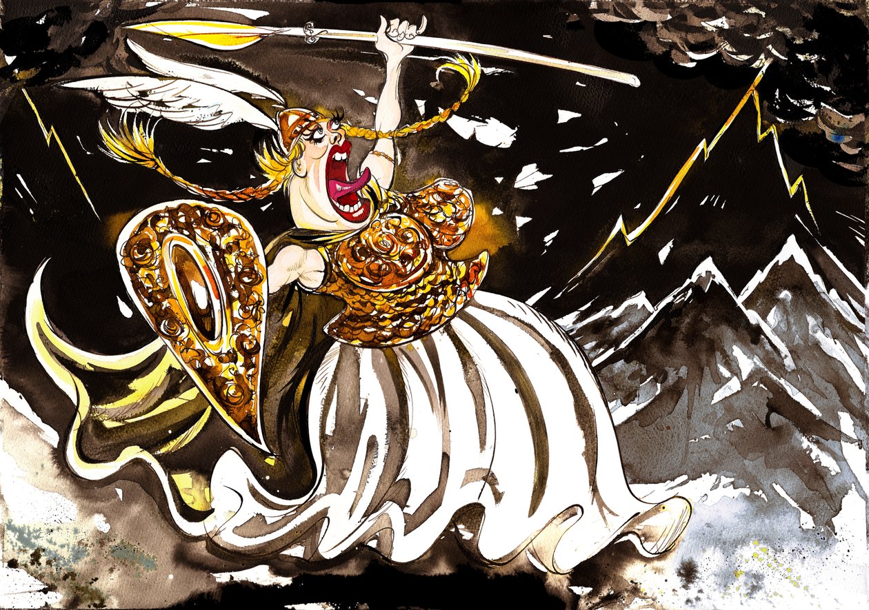 Valkyrie - dessin animé de Die Walküre de Richard Wagner du cycle d