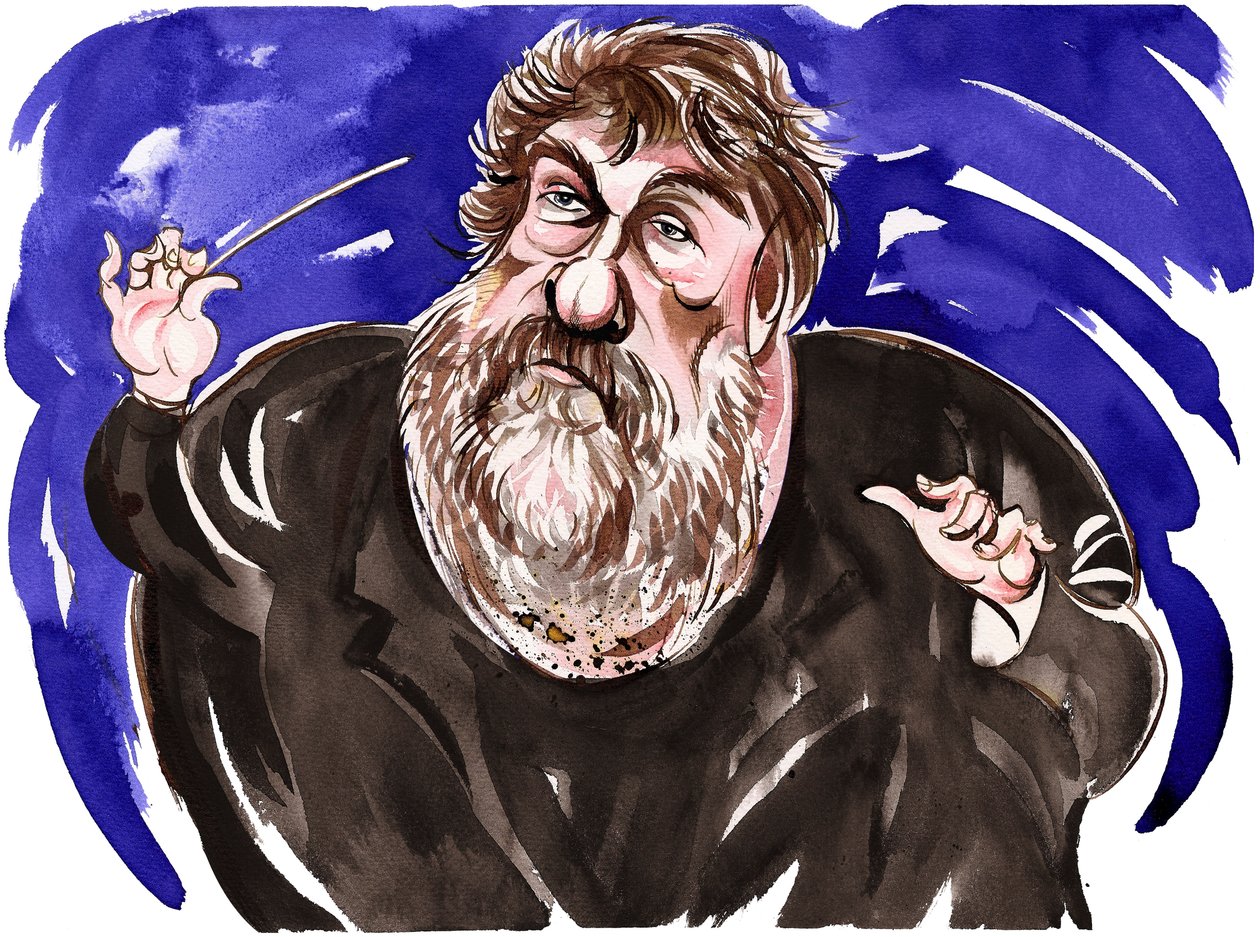 Oliver Knussen - caricature en couleur - Neale Osborne