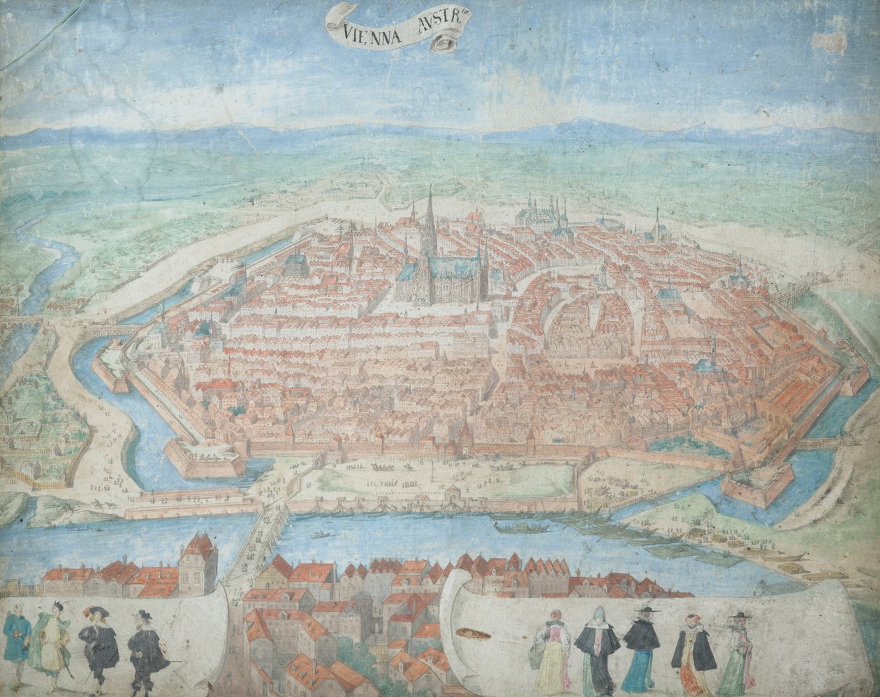 Vue de Vienne en perspective aérienne - Leopold Blonder