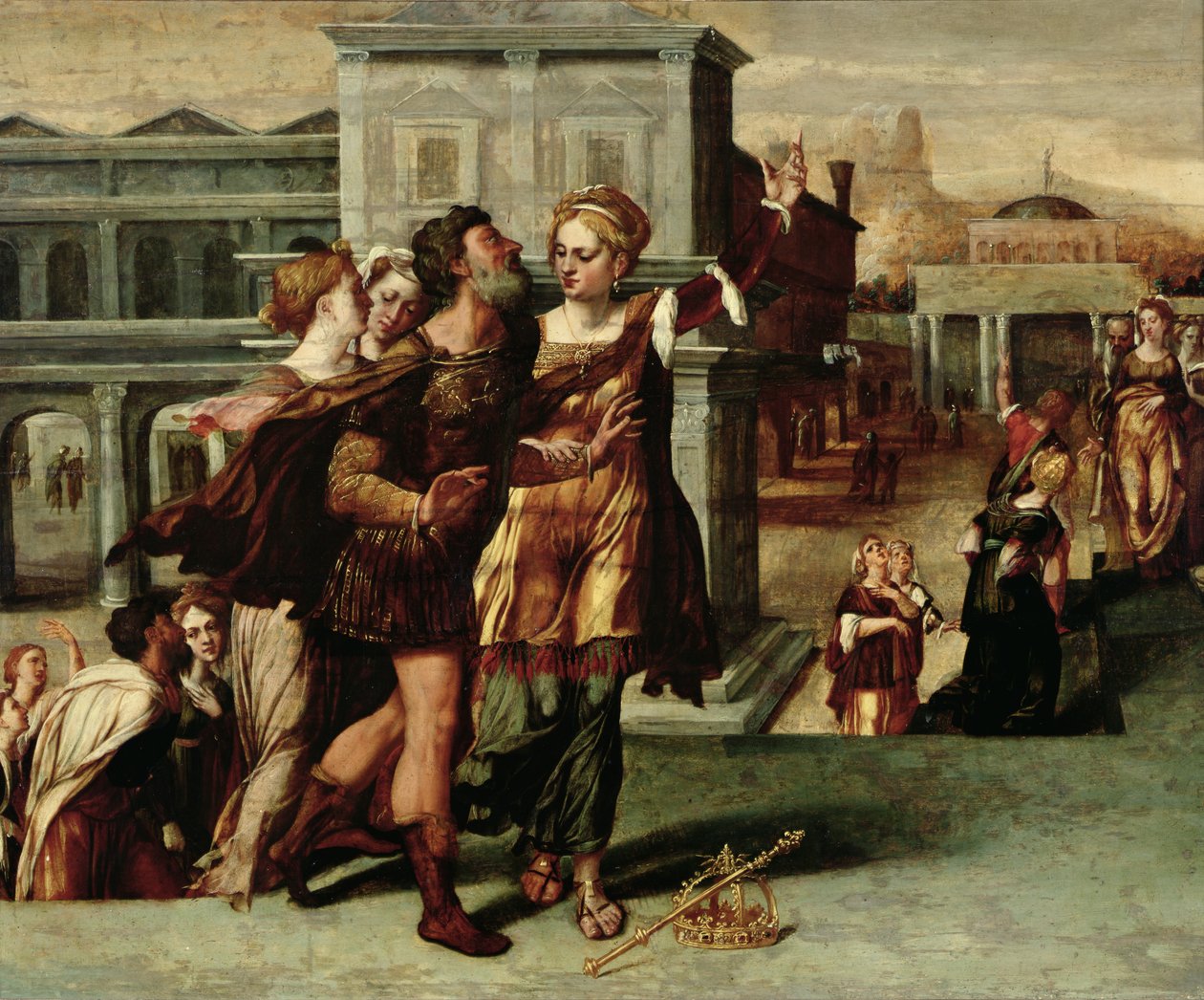 Auguste et la Sibylle Tiburtine, vers 1540-50 - Netherlandish School