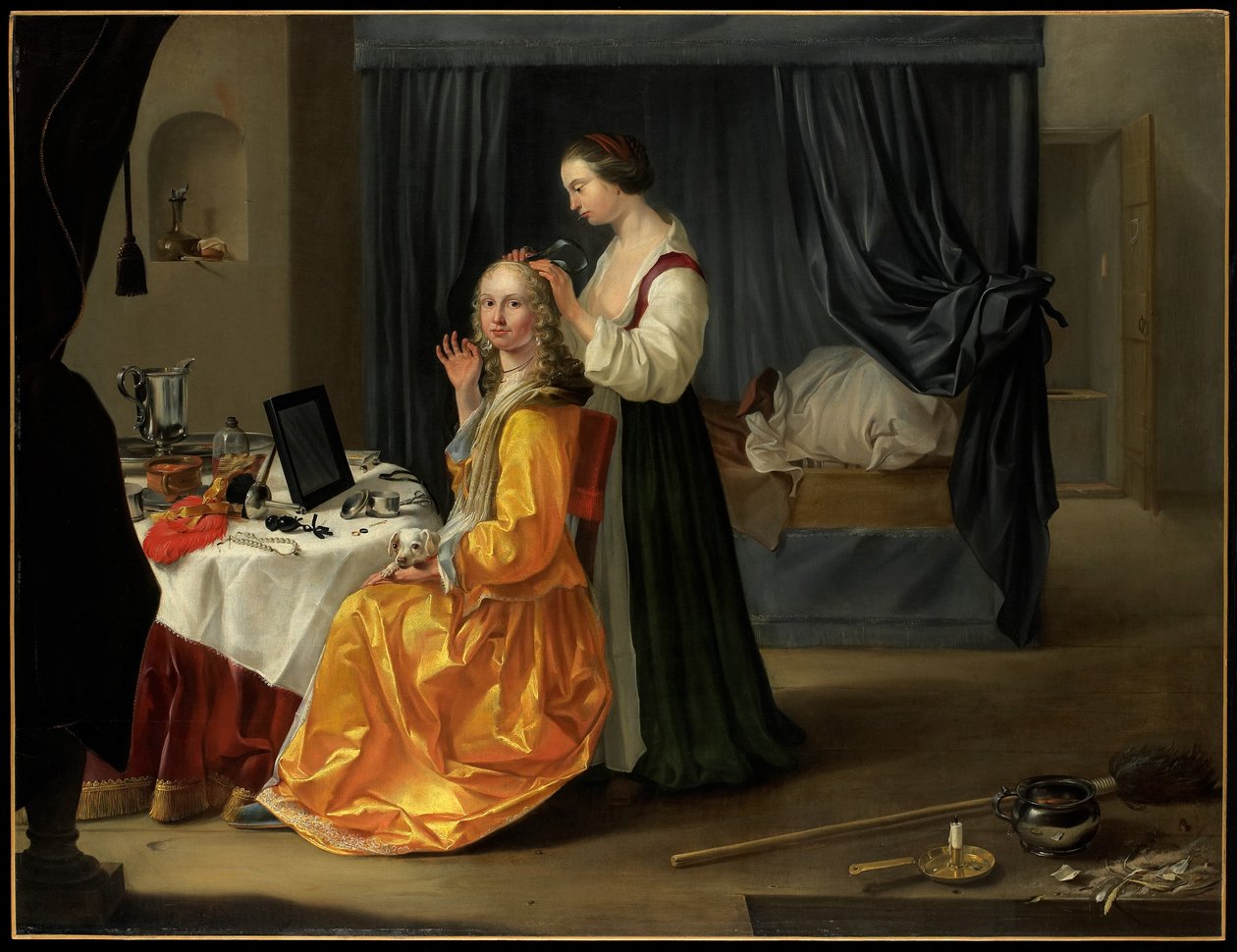 Dame à sa toilette, vers 1650-60 - Netherlandish School