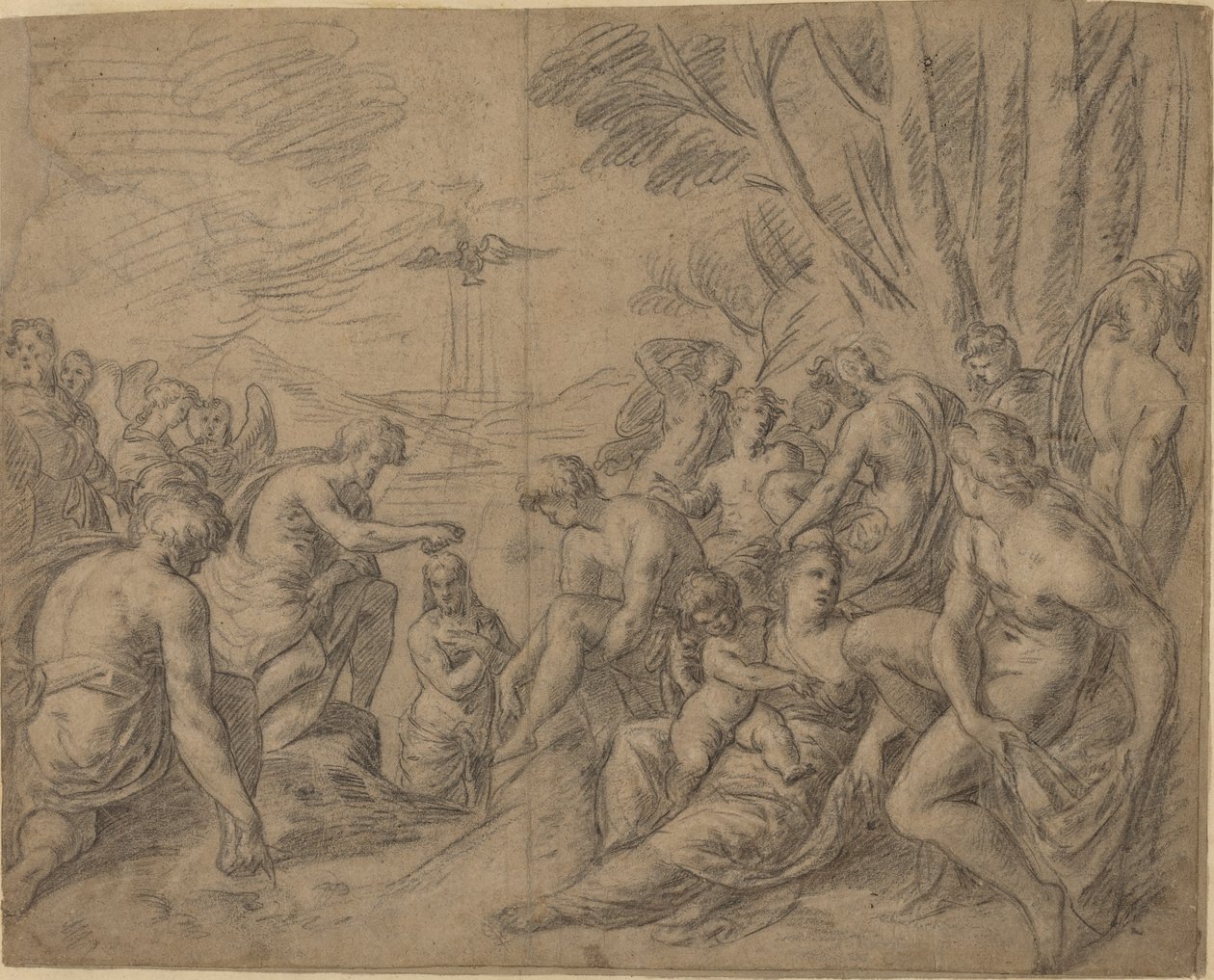 Le Baptême du Christ - Netherlandish 16th Century