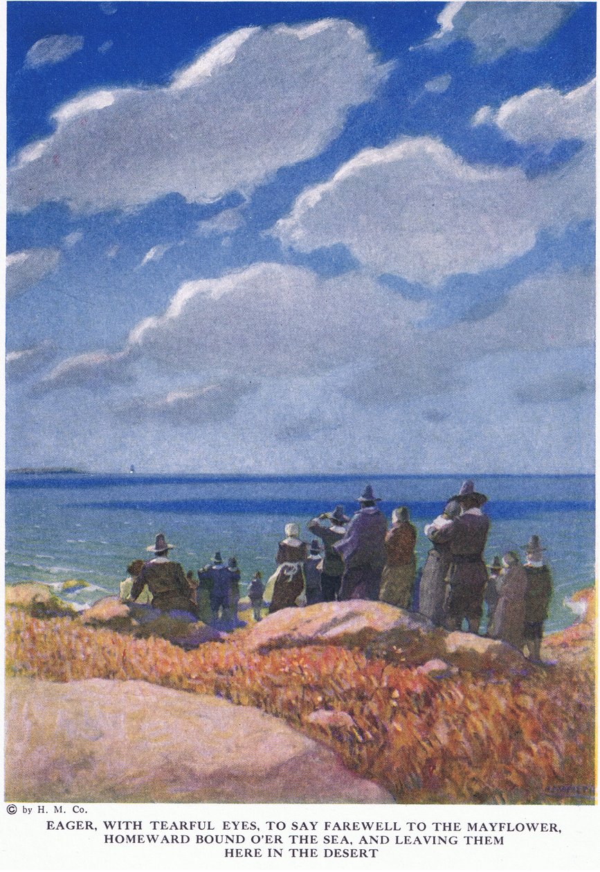 Impatients, les yeux larmoyants, de dire adieu au Mayflower - Newell Convers Wyeth