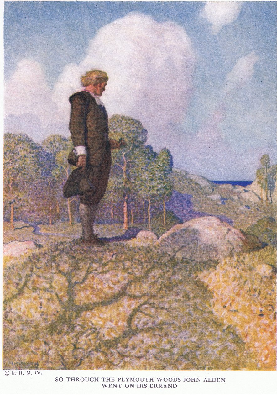 Ainsi à travers les bois de Plymouth John Alden est allé en mission - Newell Convers Wyeth