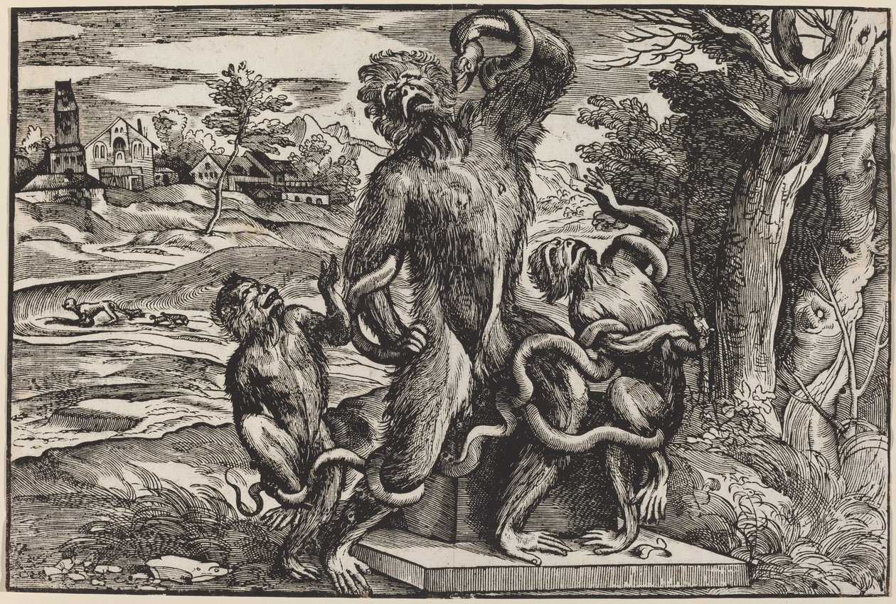 Caricature du groupe Laocoon - Niccolò Boldrini after Titian