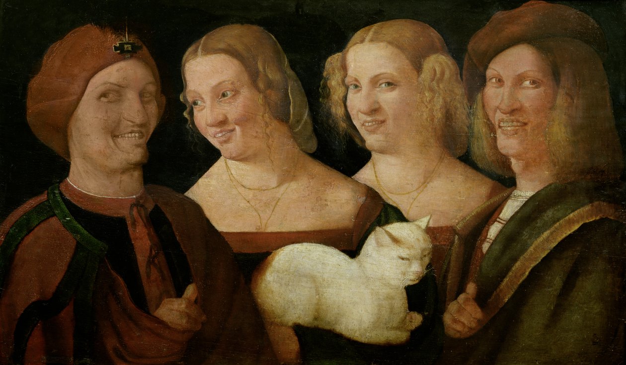 Quatre personnes riant à la vue d