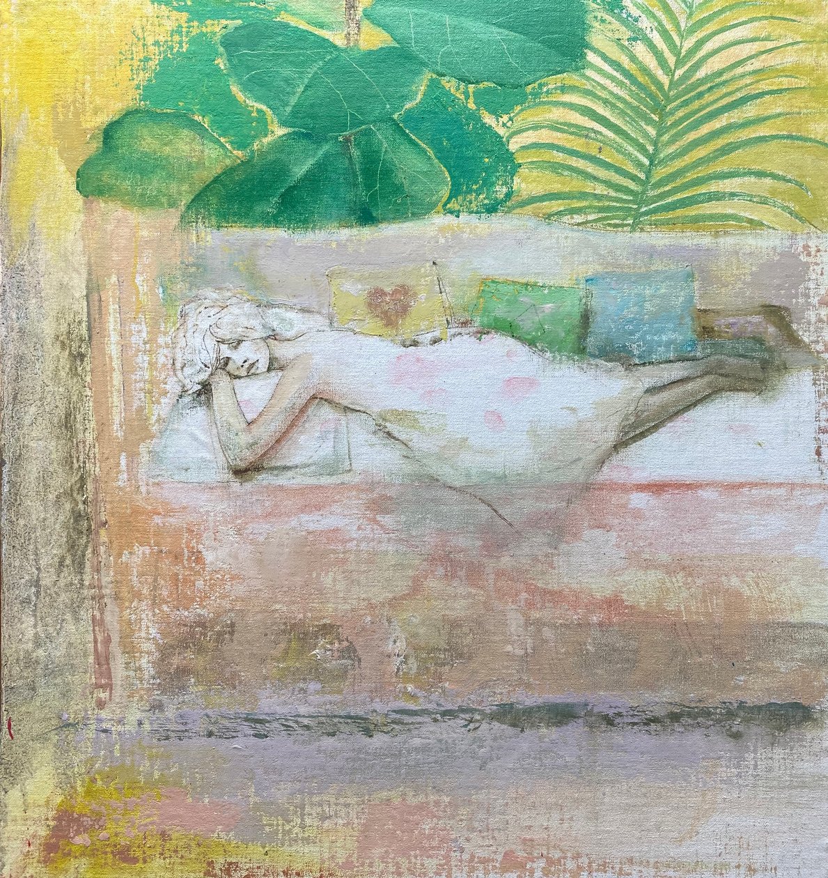Lit de repos, 2022-23 (huile sur panneau) - Nick Williams
