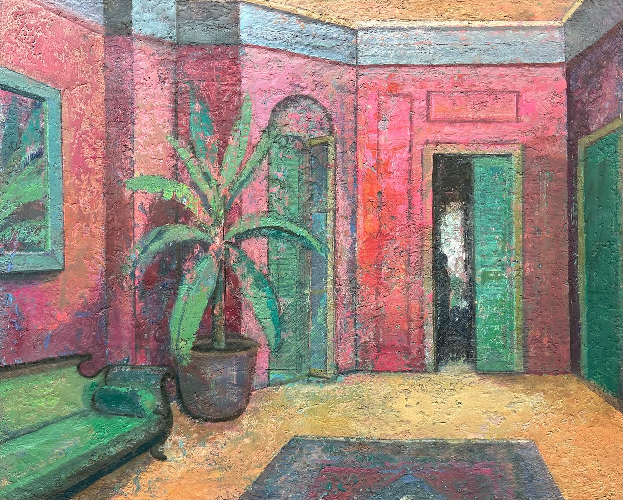 Intérieur rouge, 2022-23 (huile sur panneau) - Nick Williams