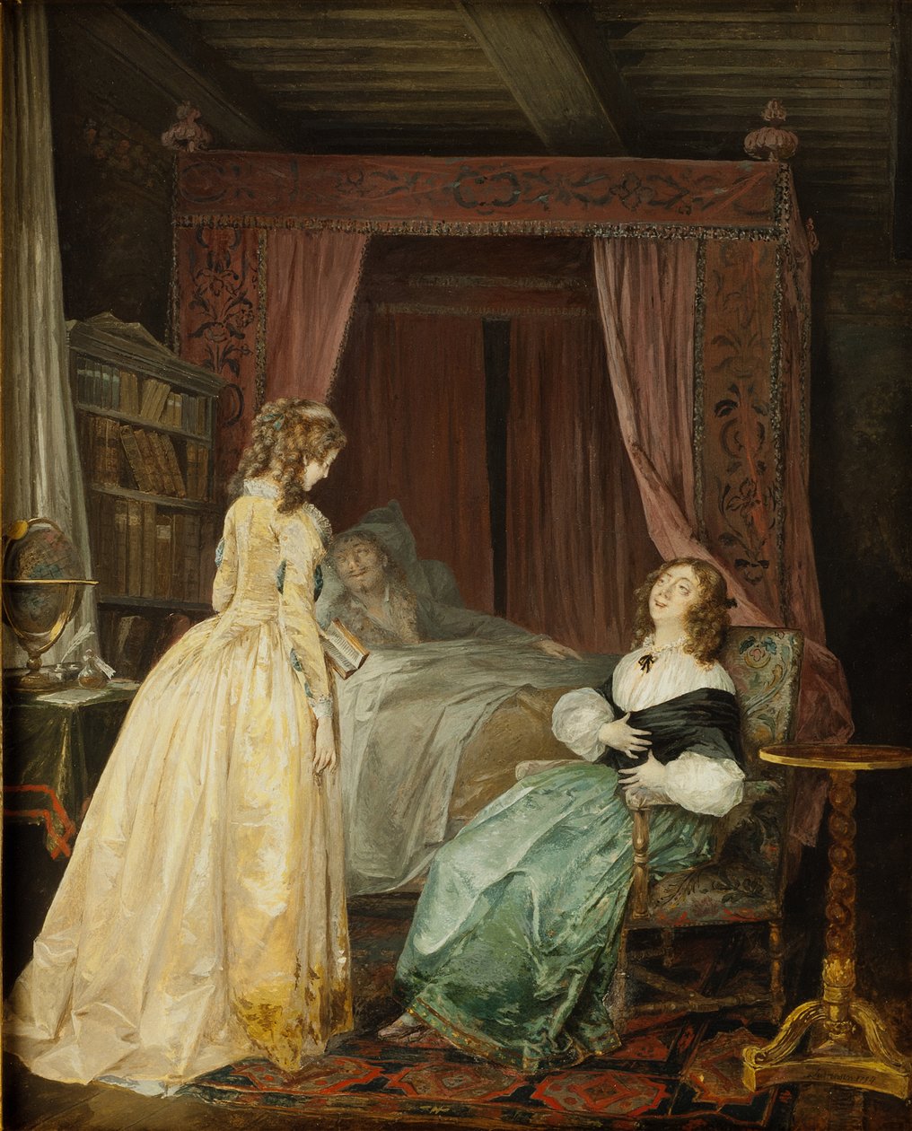 La reine Kristina de Suède (1626-89) visitant le professeur Saumaise (1588-1653) 1794 - Niclas II Lafrensen