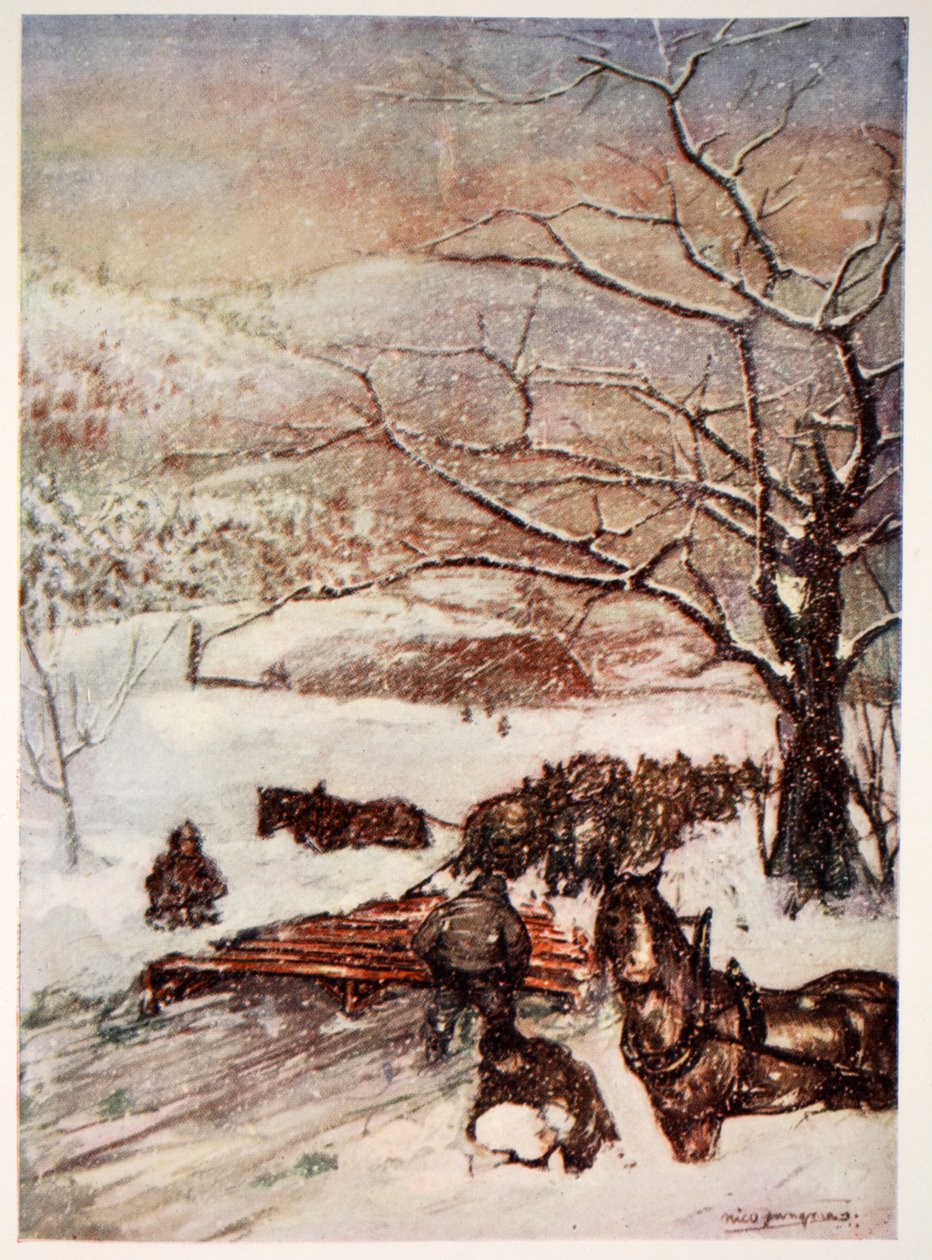 Chasse-neige tiré par huit ou dix chevaux, 1905 - Nico Jungman