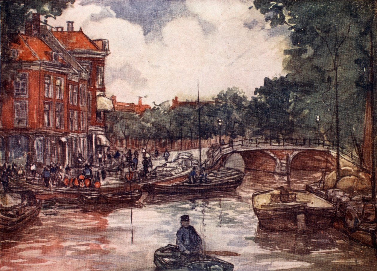 Le pont aux poissons, Leyde, 1904 - Nico Jungman