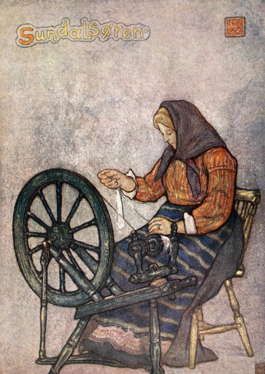 Femme filant, Sundalsoren, 1905 - Nico Jungman