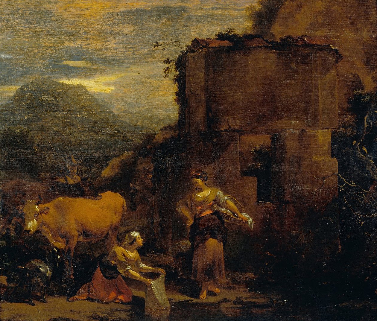 Les Lavandières - Nicolaes Pietersz. Berchem
