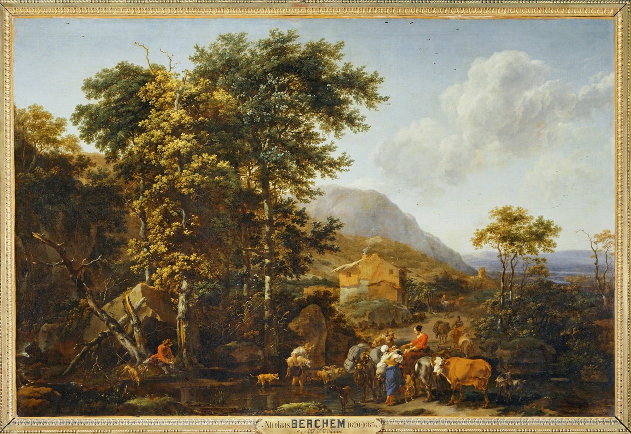 Paysage avec grand arbre … - Nicolaes Pietersz. Berchem