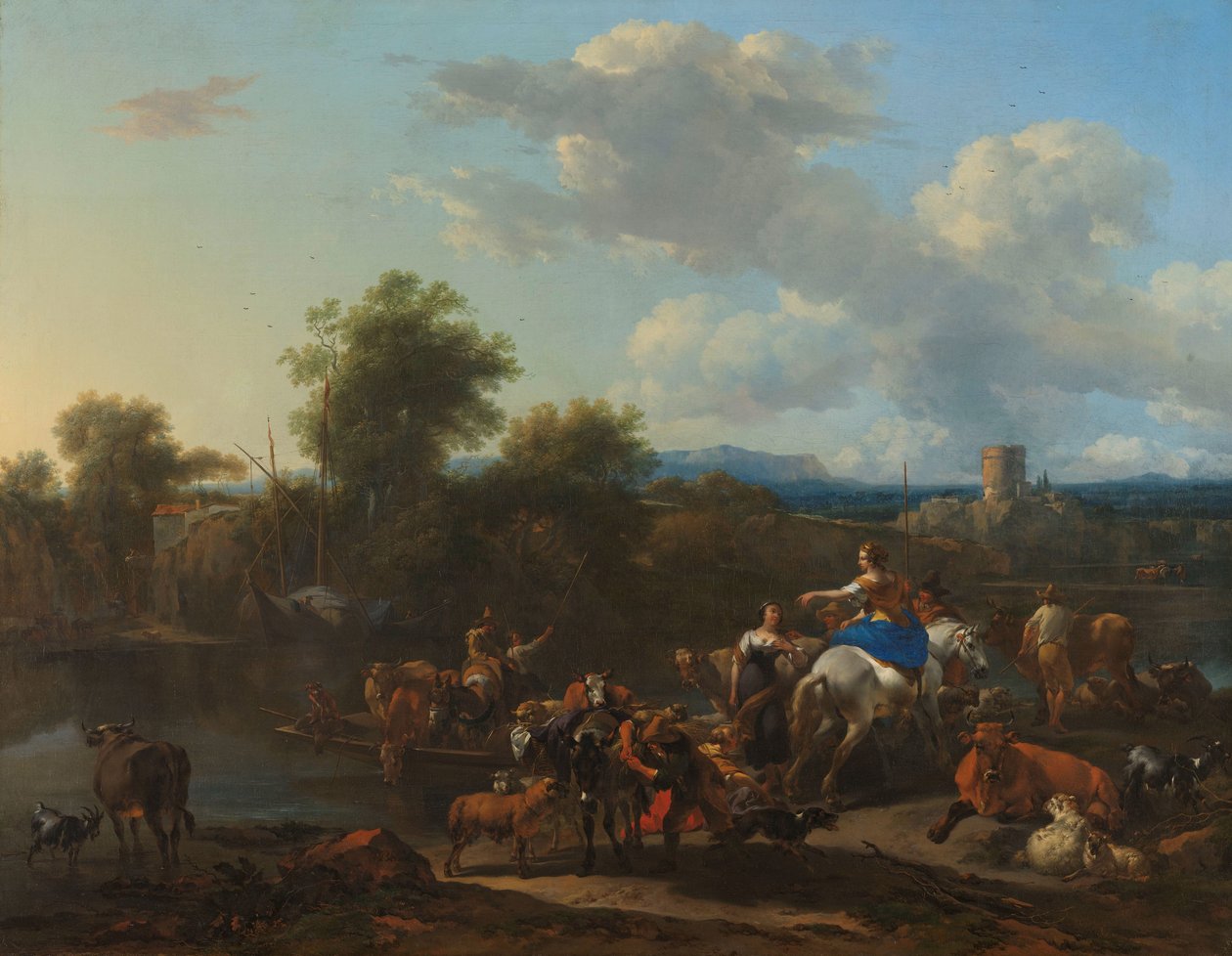 Le Bac à bestiaux - Nicolaes Pietersz Berchem
