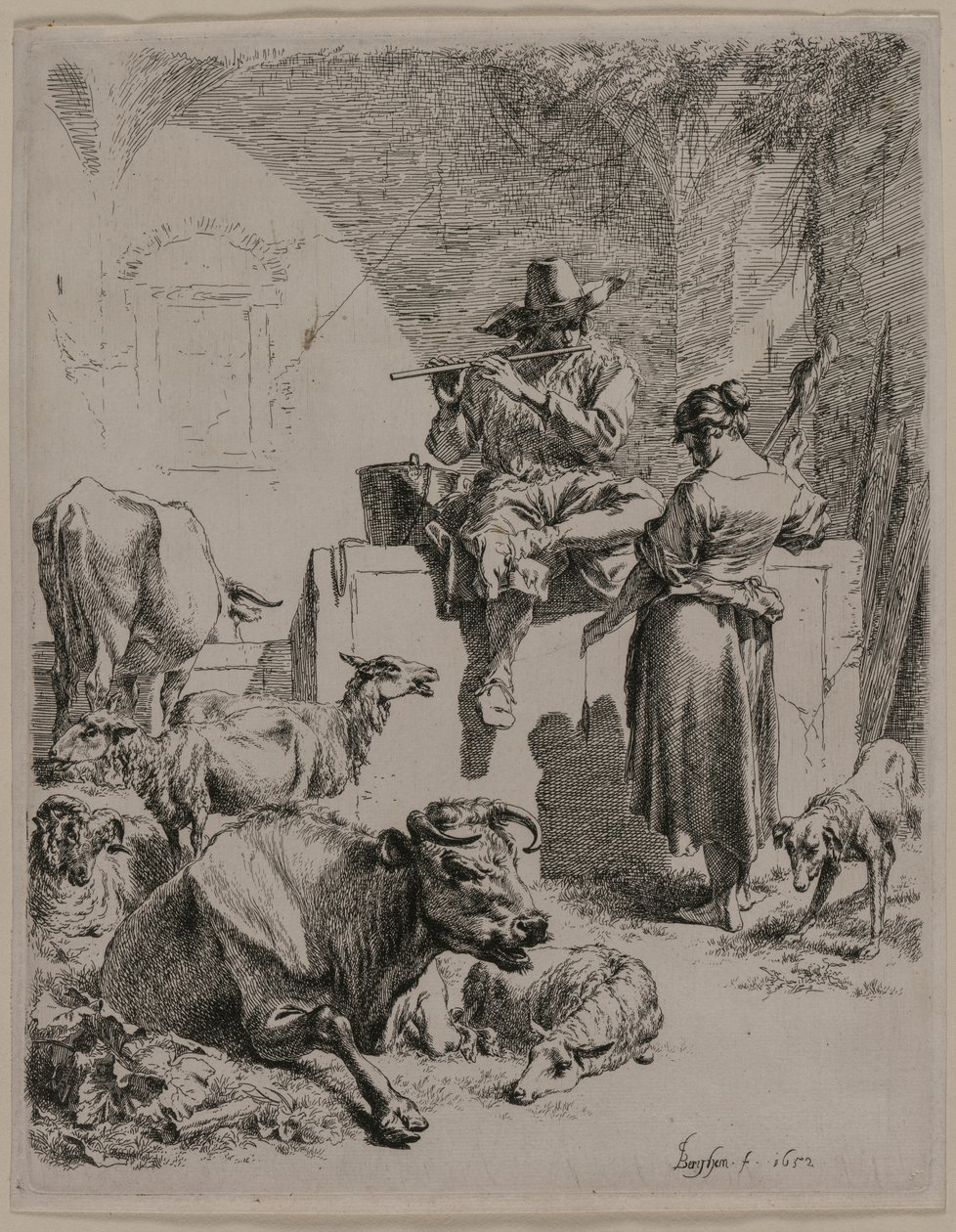Le Berger joueur de flûte - Nicolaes Pietersz. Berchem