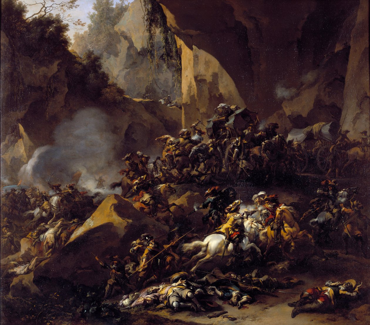 Voyageurs attaqués par des voleurs - Nicolaes Pietersz Berchem