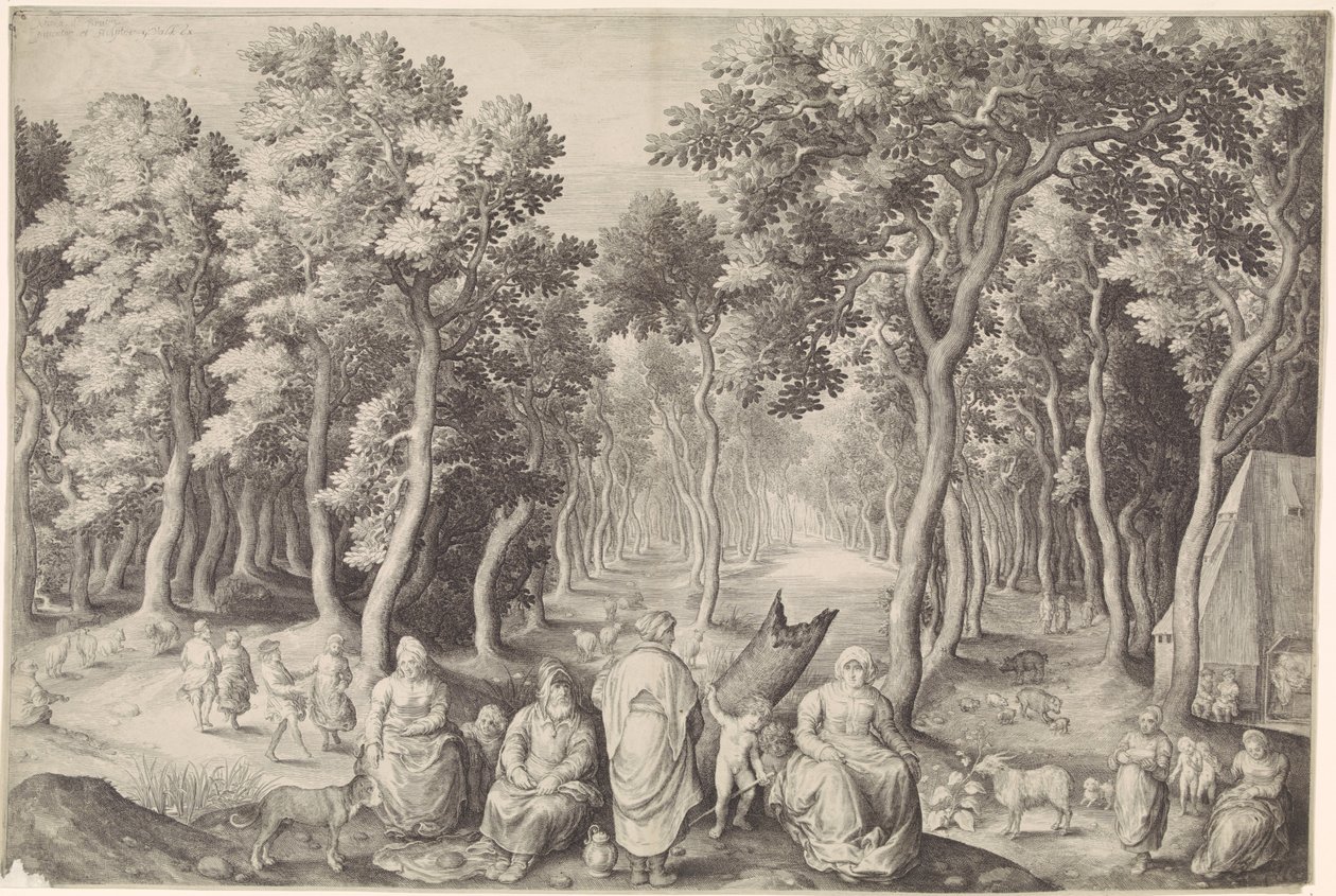 Famille de paysans dans une forêt - Nicolaes de Bruyn