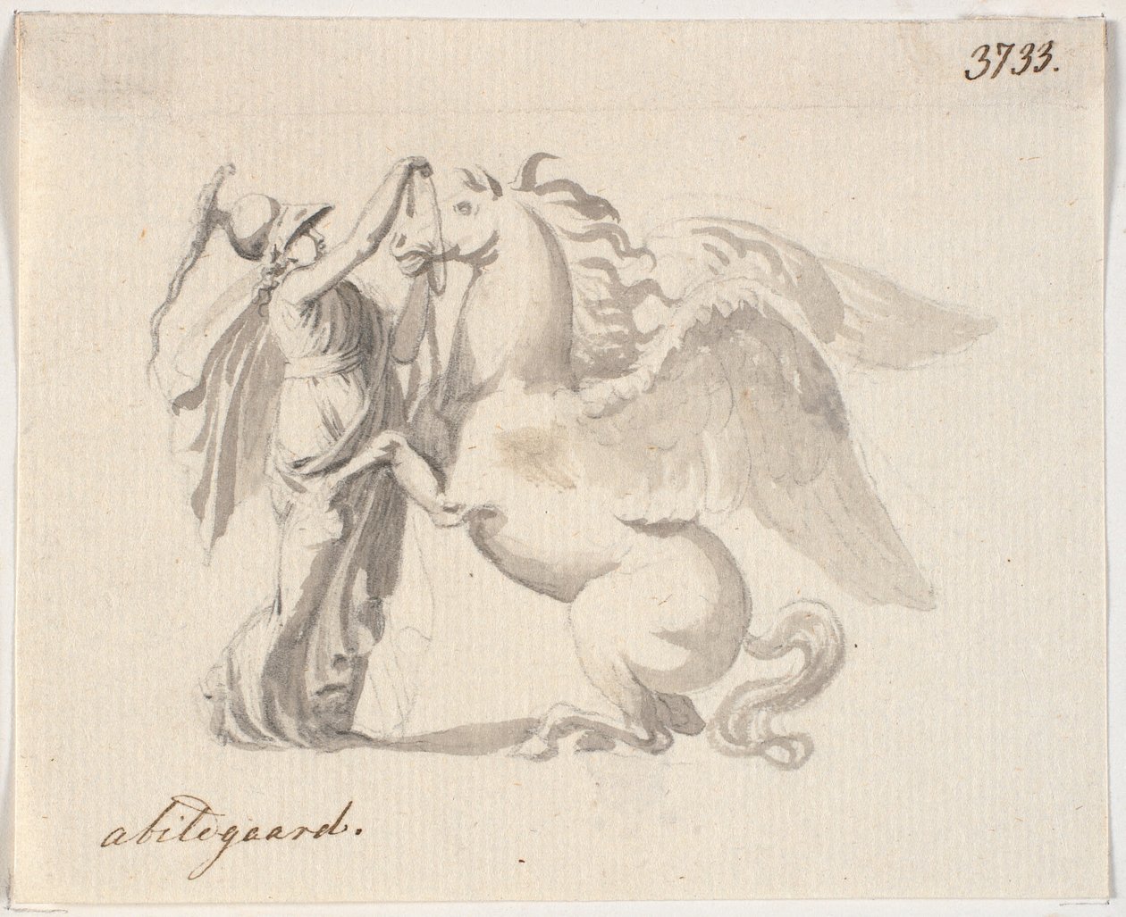 Athéna bride Pégase - Nicolai Abildgaard