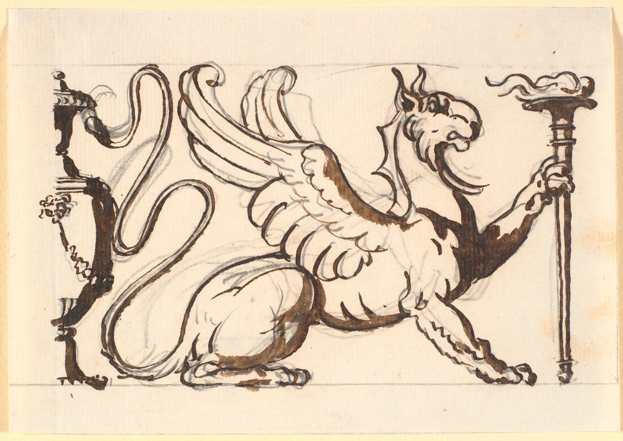 Un griffon tenant une torche - Nicolai Abildgaard