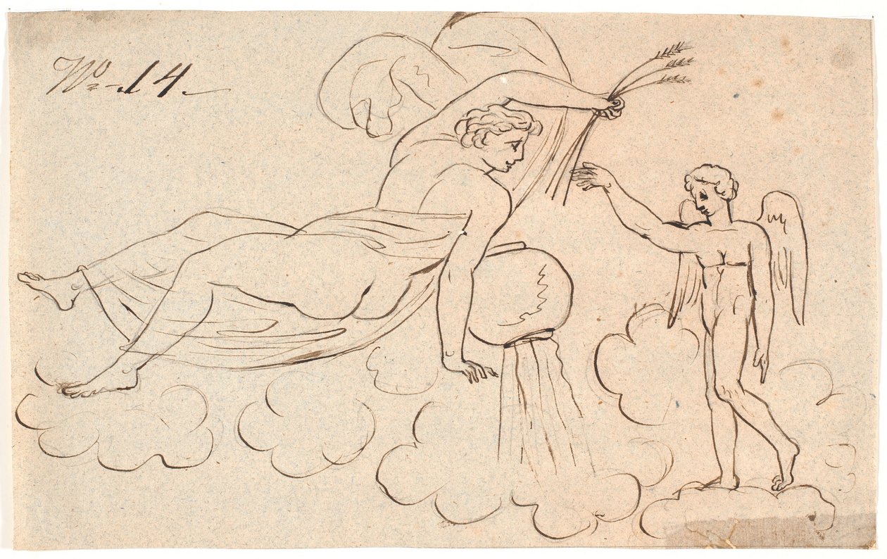 Éros et une femme flottante - Nicolai Abildgaard