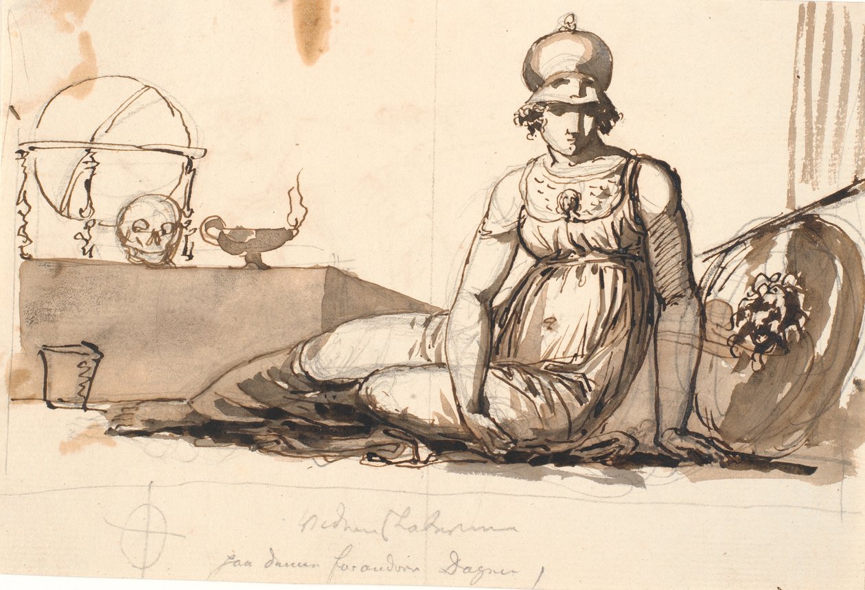 Athéna couchée. Allégorie des sciences - Nicolai Abildgaard