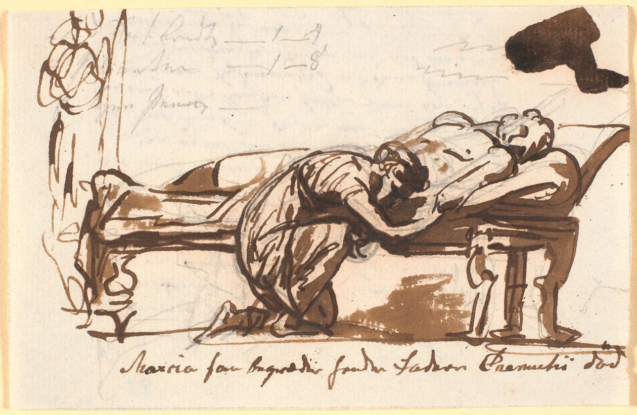 Marcia pleurant la mort de son père Cremetius - Nicolai Abildgaard