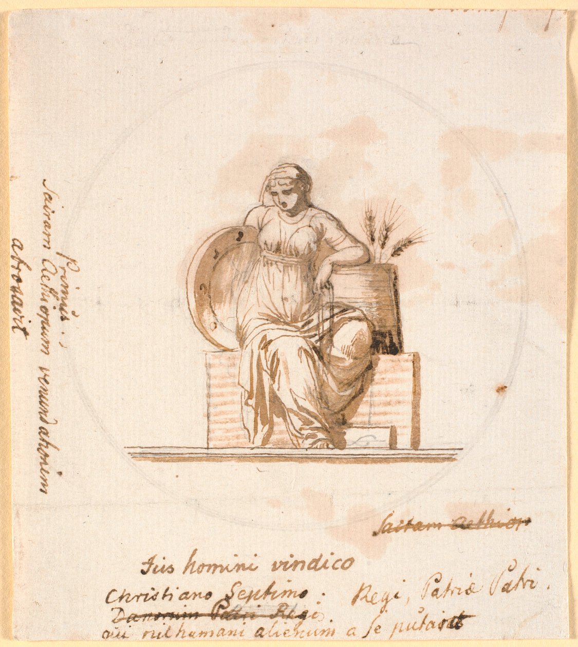 Figure féminine allégorique assise - Nicolai Abildgaard