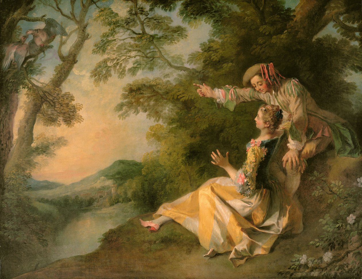Amoureux dans un paysage - Nicolas Lancret