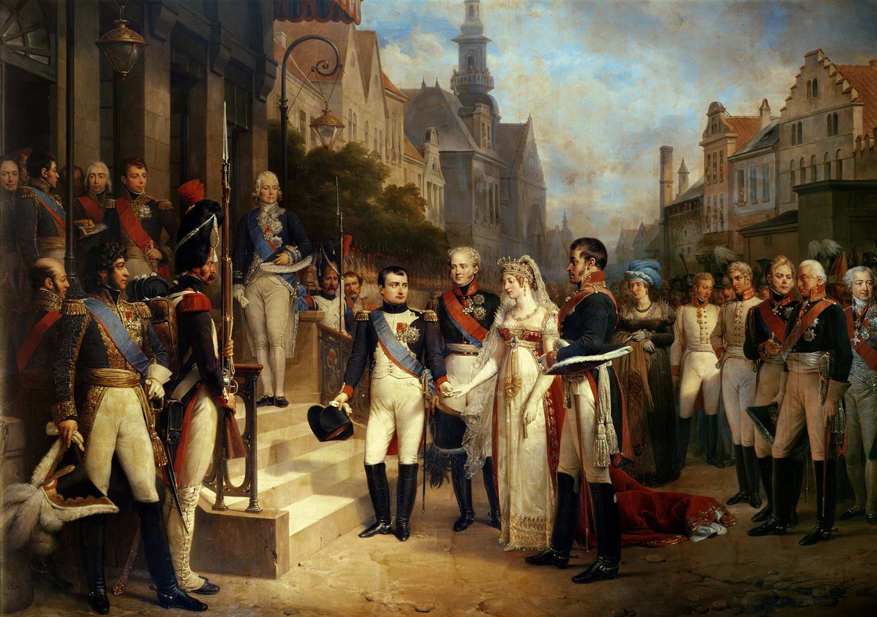 Napoléon Bonaparte (1769-1821) Recevant la Reine Louisa de Prusse (1776-1810) à Tilsit, 6 juillet 1807, 1837 - Nicolas Louis Francois Gosse
