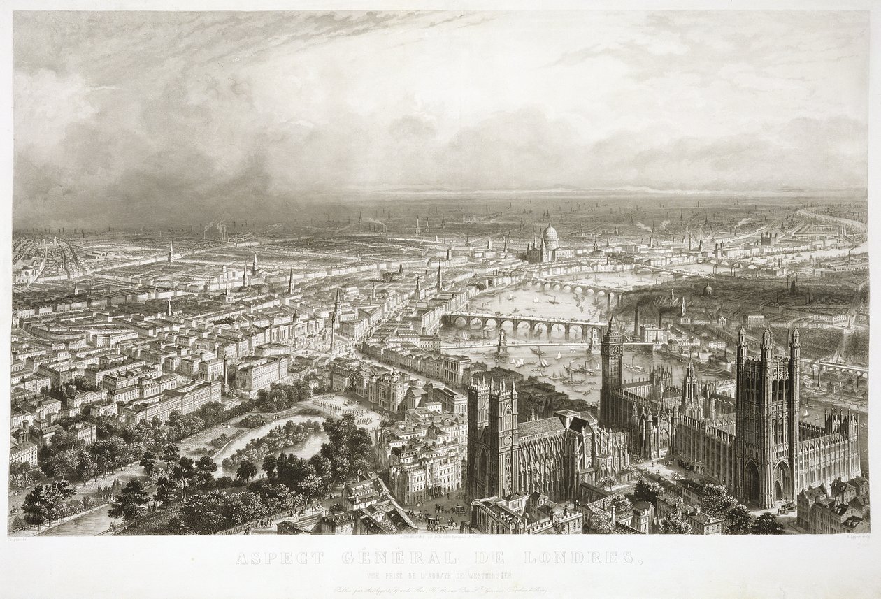 Vue aérienne de Londres depuis l