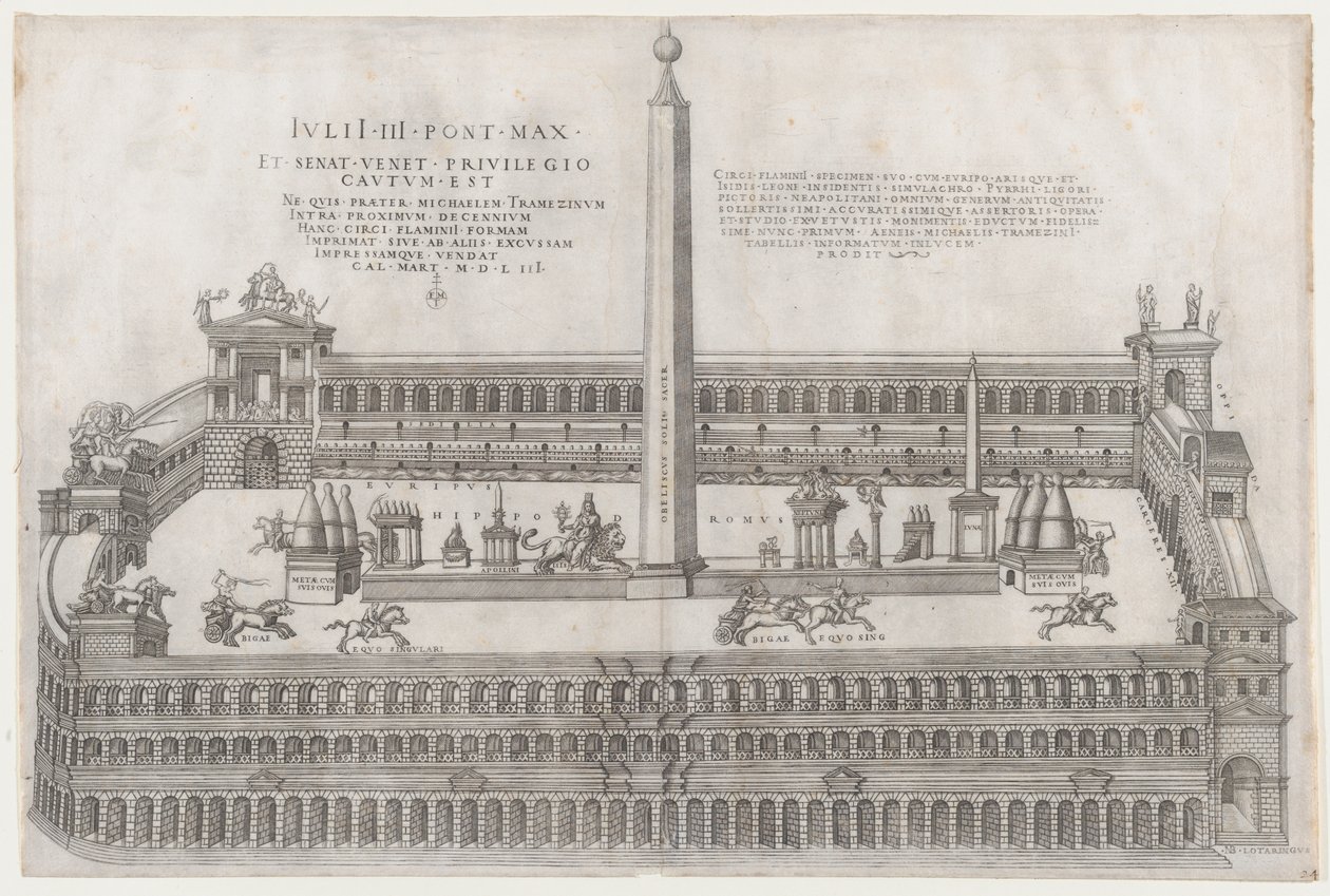 Speculum Romanae Magnificentiae : Circus Flaminius, 1553 - Nicolas Beatrizet