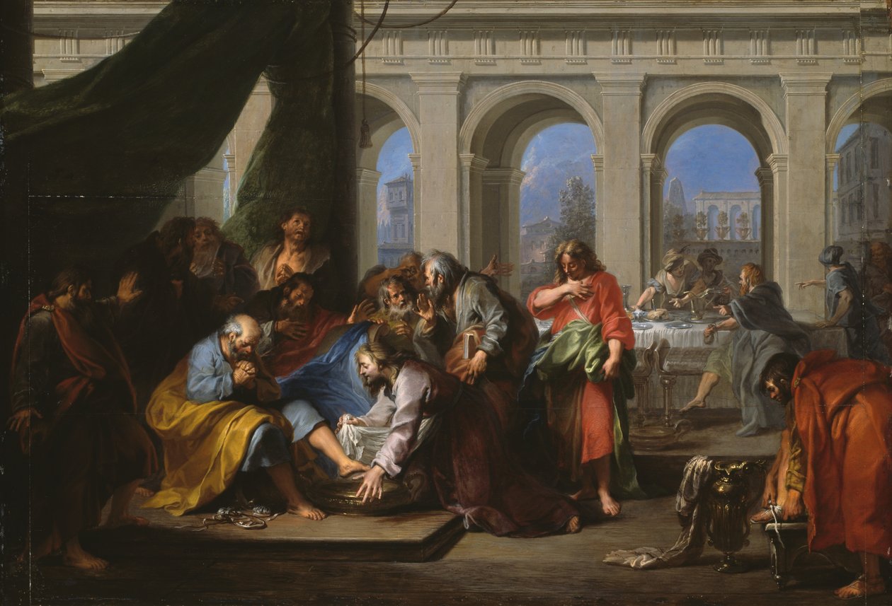 Le Christ Lavant les Pieds de Ses Disciples - Nicolas Bertin