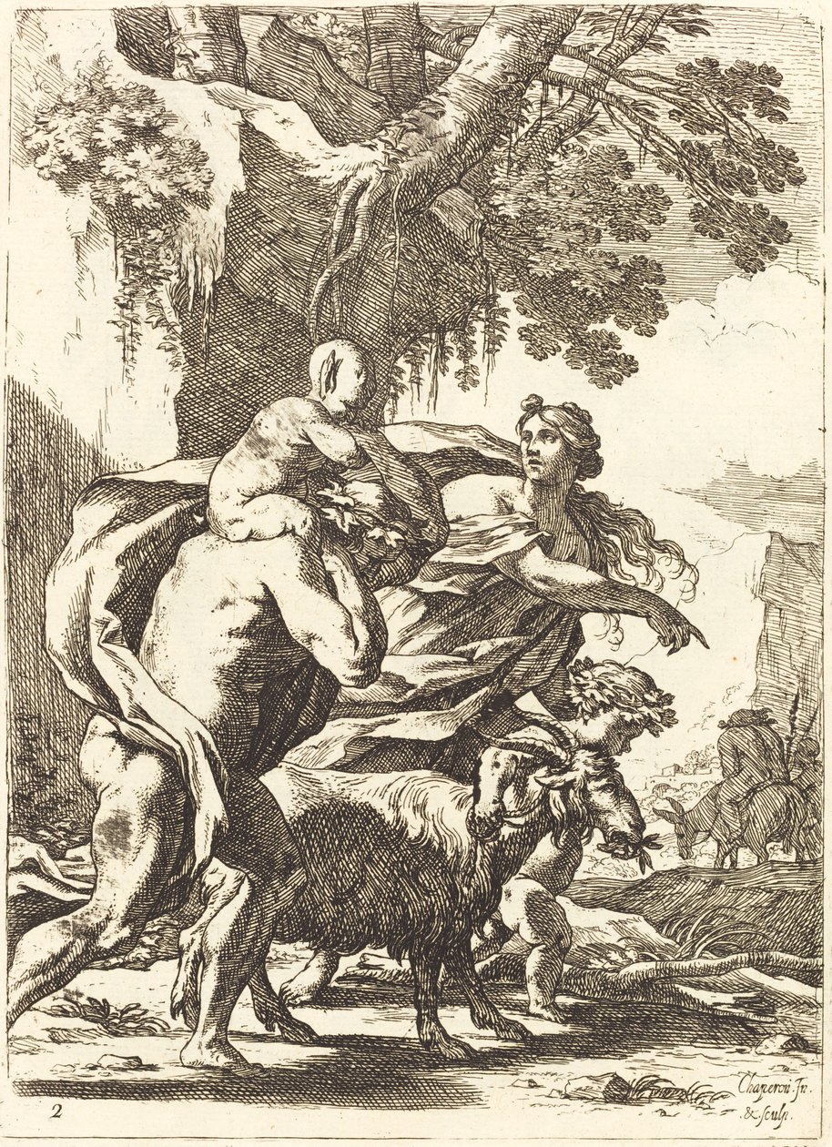 Faune et Bacchante avec un Enfant - Nicolas Chapron