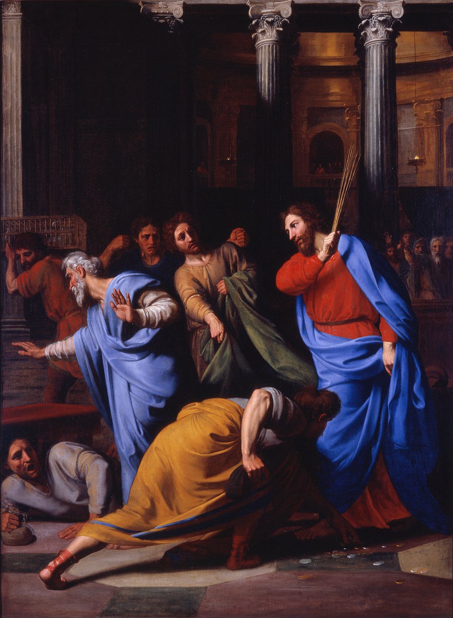 Le Christ expulse les changeurs du temple - Nicolas Colombel