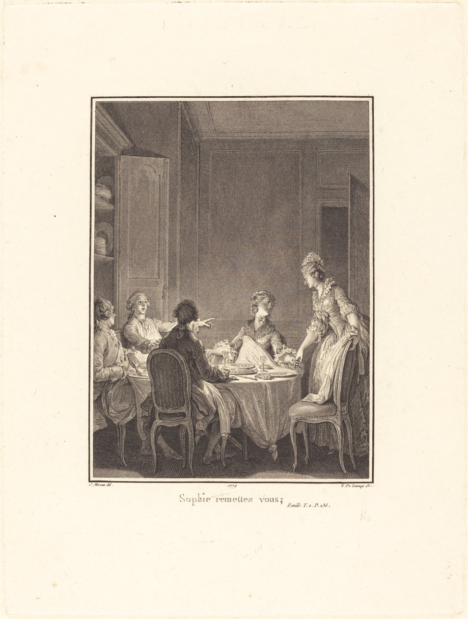 Sophie, remettez-vous - Nicolas Delaunay after Jean Michel Moreau